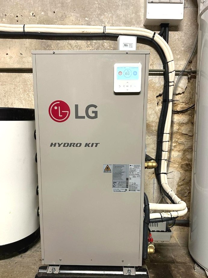 Module intérieur LG Hydro Kit, installation en chaufferie.